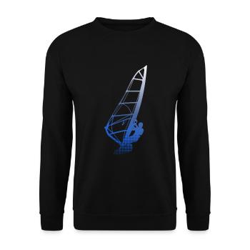 Windsurfer Silhouette - Unisex Pullover - Schwarz - Vorne - Alina (178cm) & Michal (187cm)