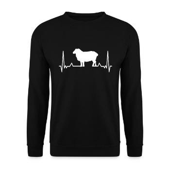 Battement de coeur de mouton - Sweat-shirt Unisexe - noir - Devant - Alina (178cm) & Michal (187cm)