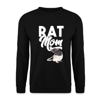 Ratte - Ratte Mama - Unisex Pullover - Schwarz - Vorne - Alina (178cm) & Michal (187cm)
