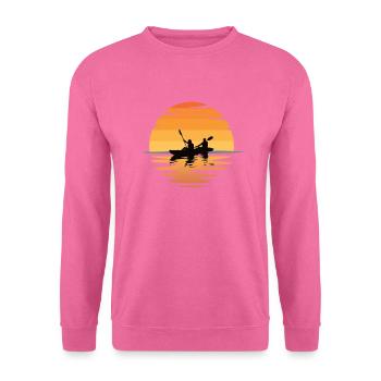 Kajakfahren Sonnenuntergang - Unisex Pullover - Pink - Vorne