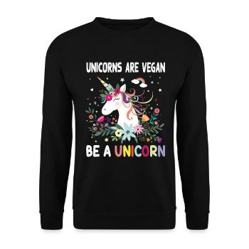 Licorne végétalienne végétalienne végétalienne - Sweat-shirt Unisexe - noir - Devant - Alina (178cm) & Michal (187cm)