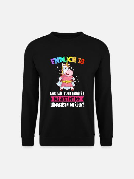 18 Geschenke Mädchen Junge 18. Geburtstag Spruch - Unisex Pullover - Schwarz