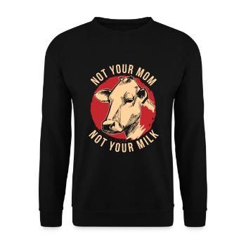 Veganer Kuhmilch gegner - Unisex Pullover - Schwarz - Vorne - Alina (178cm) & Michal (187cm)