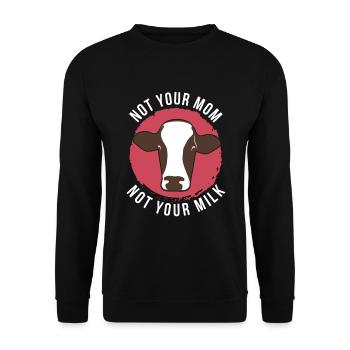 Vegan Kuh Outfit - Unisex Pullover - Schwarz - Vorne - Alina (178cm) & Michal (187cm)
