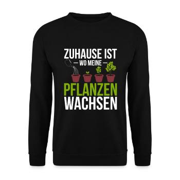 Gärtner Pflanzen Spruch - Unisex Pullover - Schwarz - Vorne - Alina (178cm) & Michal (187cm)