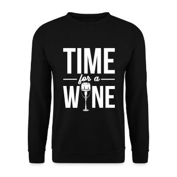 Wine drinker time for wine saying - Unisex Sweatshirt - black - Front - Alina (178cm) & Michal (187cm)