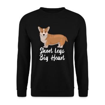 Corgi Dog Short Legs Big Heart - Unisex Sweatshirt - black - Front - Alina (178cm) & Michal (187cm)