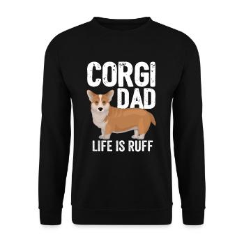 Corgi Dog Corgi Dad Life Is Ruff - Unisex Sweatshirt - black - Front - Alina (178cm) & Michal (187cm)