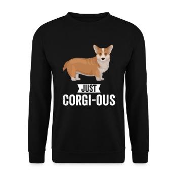Corgi Dog Just Corgious - Unisex Sweatshirt - black - Front - Alina (178cm) & Michal (187cm)