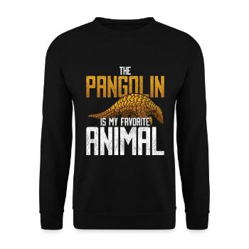 Pangolin pangolin favorite - Unisex Sweatshirt - black - Front - Alina (178cm) & Michal (187cm)