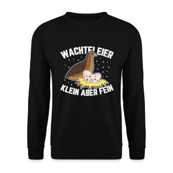 Wachtelzüchter Wachteleier Geflügelzucht - Unisex Pullover - Schwarz - Vorne - Alina (178cm) & Michal (187cm)