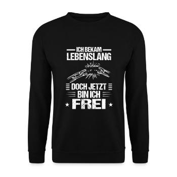 Geschieden endlich Frei Trennung - Unisex Pullover - Schwarz - Vorne - Alina (178cm) & Michal (187cm)