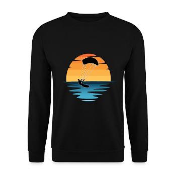 Kitesurf Coucher de soleil - Sweat-shirt Unisexe - noir - Devant - Alina (178cm) & Michal (187cm)