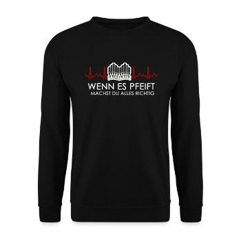 Orgelspieler Pfeifenorgel Orgelmusik Organist - Unisex Pullover - Schwarz - Vorne - Alina (178cm) & Michal (187cm)