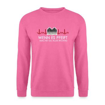 Orgelspieler Pfeifenorgel Orgelmusik Organist - Unisex Pullover - Pink - Vorne