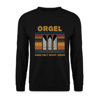 Orgelspieler Pfeifenorgel Organist Herzschlag - Unisex Pullover - Schwarz - Vorne - Alina (178cm) & Michal (187cm)