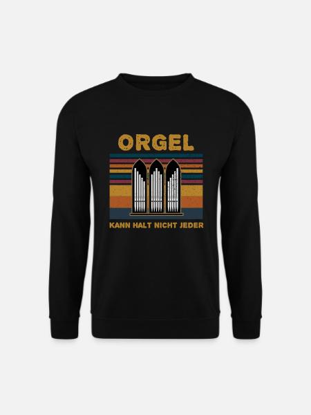 Orgelspieler Pfeifenorgel Organist Herzschlag - Unisex Pullover - Schwarz