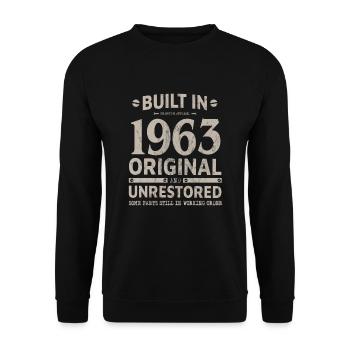 BUILT IN 1963 LUSTIGES 57. GEBURTSTAG GESCHENK - Unisex Pullover - Schwarz - Vorne - Alina (178cm) & Michal (187cm)