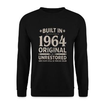 BUILT IN 1964 LUSTIGES 56. GEBURTSTAG GESCHENK - Unisex Pullover - Schwarz - Vorne - Alina (178cm) & Michal (187cm)