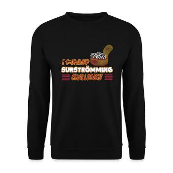 Funny Surstromming Fish Challenge - Unisex Sweatshirt - black - Front - Alina (178cm) & Michal (187cm)