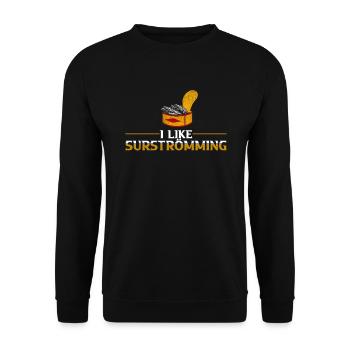 Surstromming canned fish lovers - Unisex Sweatshirt - black - Front - Alina (178cm) & Michal (187cm)
