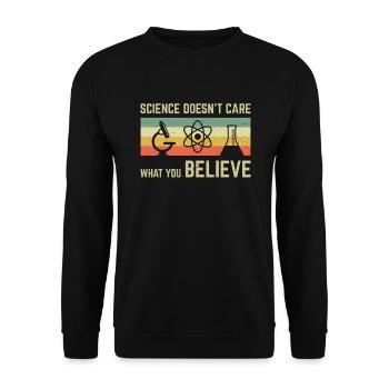 Science Doesn't Care What You Believe Teacher Gift - Unisex Pullover - Schwarz - Vorne - Alina (178cm) & Michal (187cm)