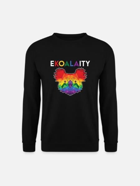 Cute Ekoalaity Rainbow LGBT Koala Gay Pride Gift - Unisex Pullover - Schwarz