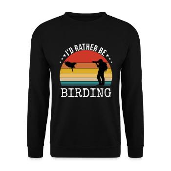 Bird Photographer Id Rather Be Birding - Unisex Sweatshirt - black - Front - Alina (178cm) & Michal (187cm)