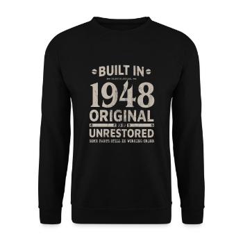BUILT IN 1948 LUSTIGES 72. GEBURTSTAG GESCHENK - Unisex Pullover - Schwarz - Vorne - Alina (178cm) & Michal (187cm)