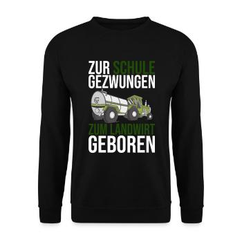 Nachwuchs Landwirt Schule Bauer Traktor Geschenk - Unisex Pullover - Schwarz - Vorne - Alina (178cm) & Michal (187cm)