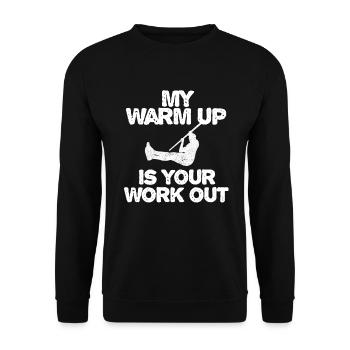 Calisthenics Klimzug Warm up Workout - Unisex Pullover - Schwarz - Vorne - Alina (178cm) & Michal (187cm)