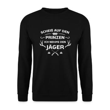 Jägerin Geschenk Geschenkidee Jagen - Unisex Pullover - Schwarz - Vorne - Alina (178cm) & Michal (187cm)