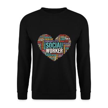 Social worker gift heart social work social pa - Unisex Sweatshirt - black - Front - Alina (178cm) & Michal (187cm)