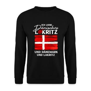 Dänemark Lakritze Skandinavien Spruch - Unisex Pullover - Schwarz - Vorne - Alina (178cm) & Michal (187cm)