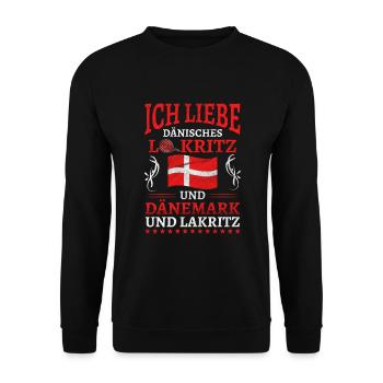 Dänemark Lakritze Skandinavien Spruch - Unisex Pullover - Schwarz - Vorne - Alina (178cm) & Michal (187cm)