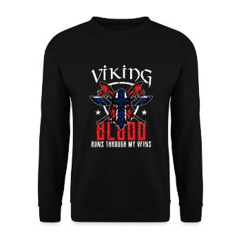 Norwegen Flagge Wikinger - Unisex Pullover - Schwarz - Vorne - Alina (178cm) & Michal (187cm)