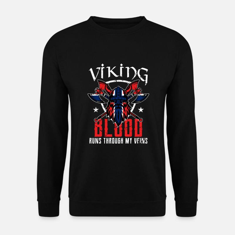 Norwegen Flagge Wikinger - Unisex Pullover - Schwarz