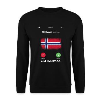 Norwegen ruft Flagge - Unisex Pullover - Schwarz - Vorne - Alina (178cm) & Michal (187cm)