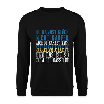 Schweden Elch Spruch Flagge - Unisex Pullover - Schwarz - Vorne - Alina (178cm) & Michal (187cm)
