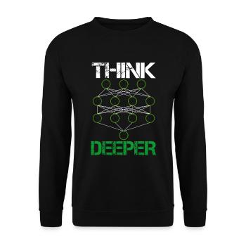 Artificial intelligence think deeper gift - Unisex Sweatshirt - black - Front - Alina (178cm) & Michal (187cm)