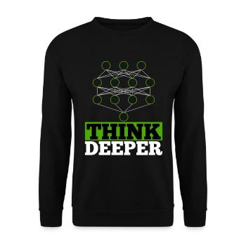 Artificial intelligence think deeper gift - Unisex Sweatshirt - black - Front - Alina (178cm) & Michal (187cm)