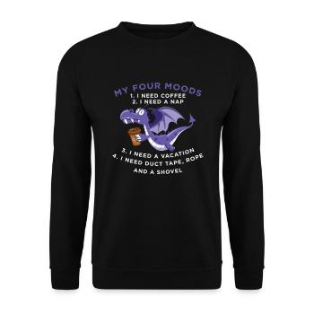 Funny Quote sayings My Four Moods Dragon Coffee Lo - Unisex Sweatshirt - black - Front - Alina (178cm) & Michal (187cm)
