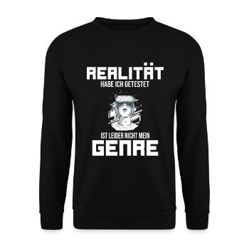 VR virtuelle Realität VR Brille Gamer Geschenk - Unisex Pullover - Schwarz - Vorne - Alina (178cm) & Michal (187cm)