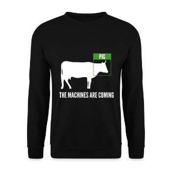 Cadeau futur de cochon de vache intelligence artificielle - Sweat-shirt Unisexe - noir - Devant - Alina (178cm) & Michal (187cm)