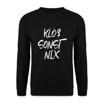 Franken fränkischer Dialekt Klöß sonst nix - Unisex Pullover - Schwarz - Vorne - Alina (178cm) & Michal (187cm)