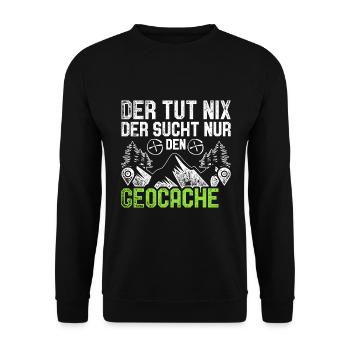 Geocaching Geocacher Hobby - Unisex Pullover - Schwarz - Vorne - Alina (178cm) & Michal (187cm)