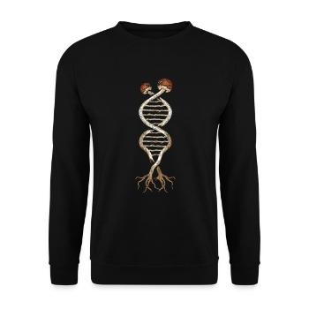 Champignon DNA Shirt Psychedelic Trippy LSD Mushrooms - Sweat-shirt Unisexe - noir - Devant - Alina (178cm) & Michal (187cm)