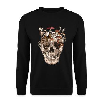 Champignon DNA Shirt Psychedelic Trippy LSD Mushrooms - Sweat-shirt Unisexe - noir - Devant - Alina (178cm) & Michal (187cm)