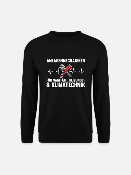Anlagenmechaniker Sanitär Klimatechnik Herzschlag - Unisex Pullover - Schwarz