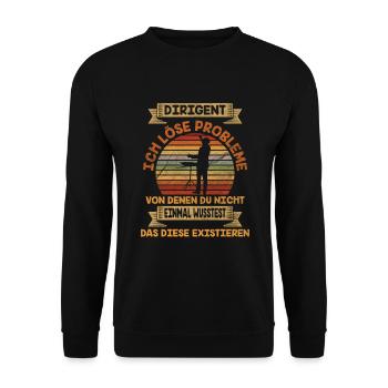 Chorleiter Dirigent Ladebalken - Unisex Pullover - Schwarz - Vorne - Alina (178cm) & Michal (187cm)